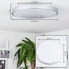 Buris Taklampa, Panel LED Silver, 1-ljuskällor, Fjärrkontroll
