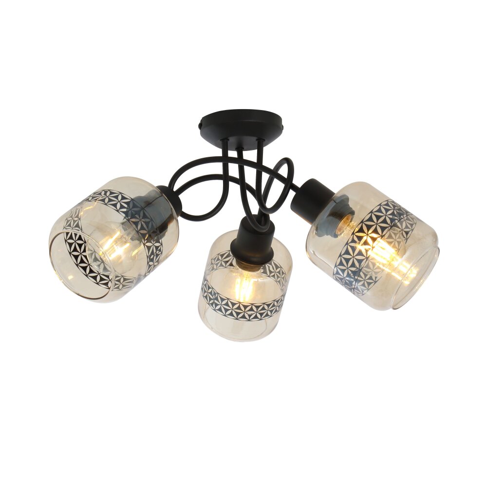 Globo LAZARUS Taklampa Svart, 3-ljuskällor main product photo