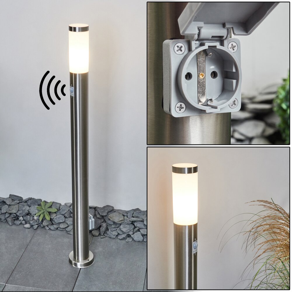 Sessa gångvägslampa Nickel matt, 1-ljuskällor, Rörelsedetektor main product photo