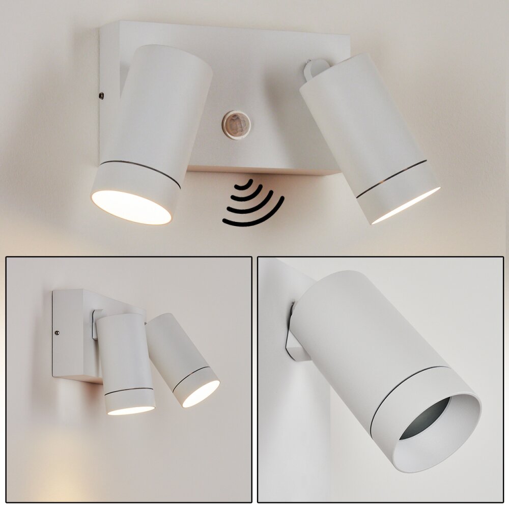 Hakamken vägglampa utomhus Vit, 2-ljuskällor, Rörelsedetektor main product photo