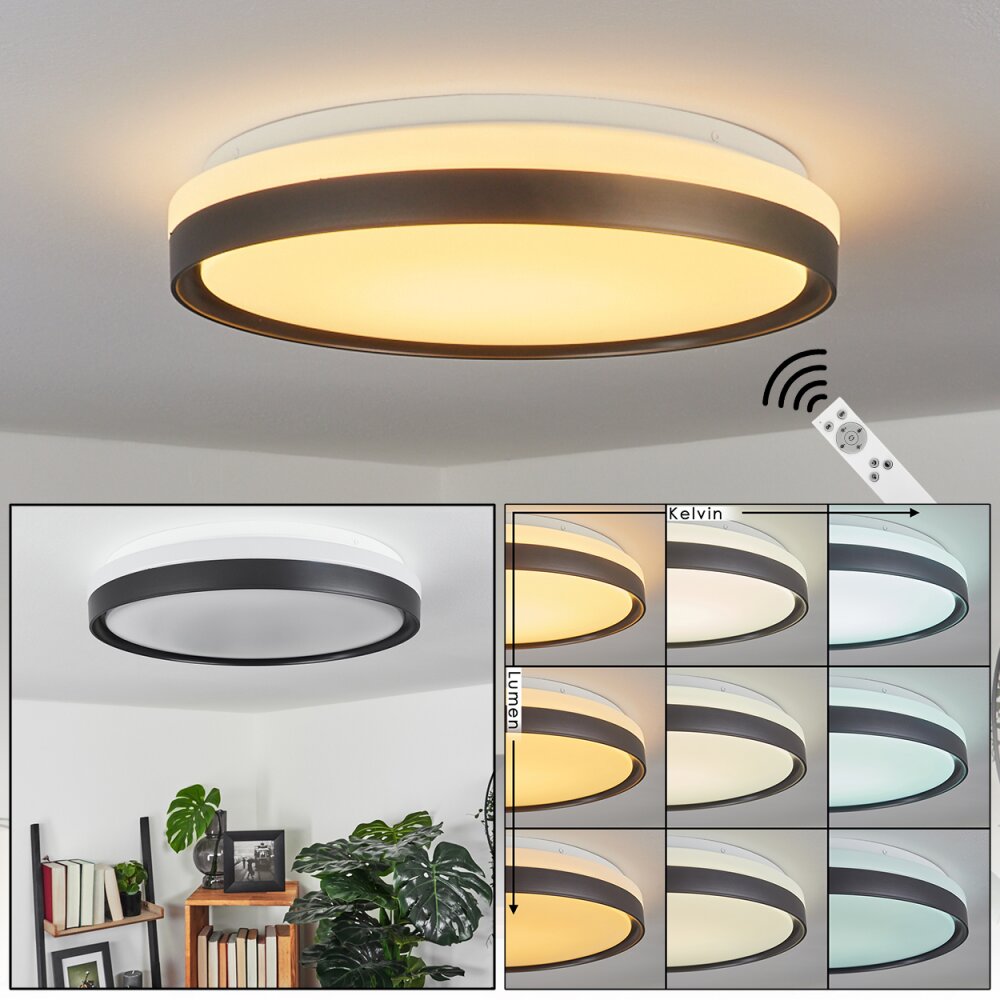 Buris Taklampa LED Svart, Vit, 1-ljuskällor, Fjärrkontroll main product photo