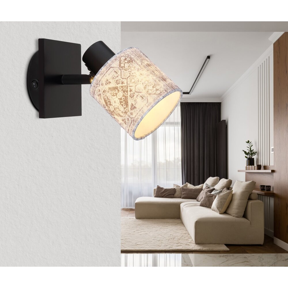 Globo GABRIELE Vägglampa Svart, 1-ljuskällor main product photo