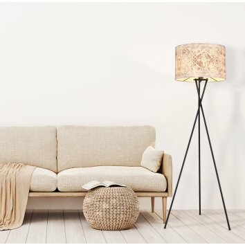 Globo GABRIELE Golvlampa, Golvlampa Svart, 1-ljuskällor