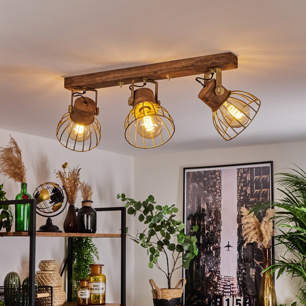 Grunnfjord Taklampa, Takstrålkastare Guld, Naturfärger, 3-ljuskällor main product photo