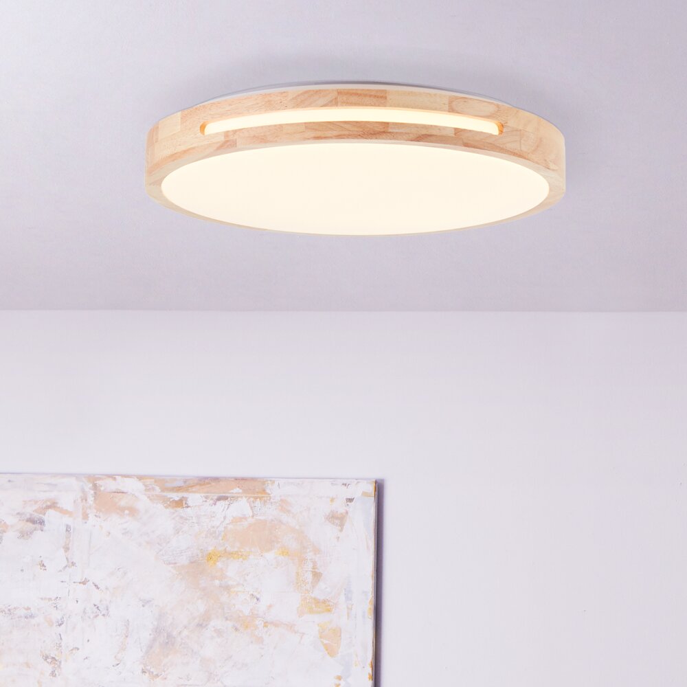 Brilliant Lampor Woodbury Taklampa LED Trä ljus, Vit, 1-ljuskällor main product photo
