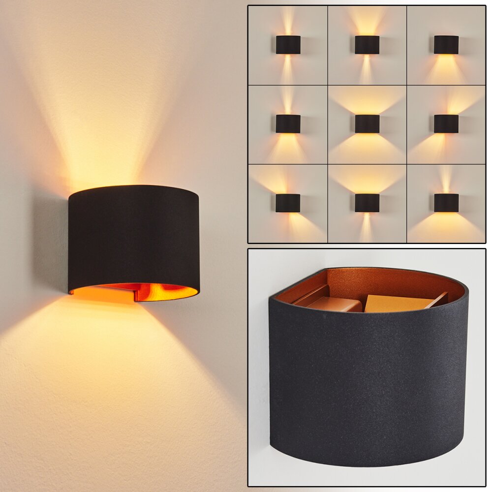 Badajoz Vägglampa Kopparfärg, Svart, 1-ljuskällor main product photo