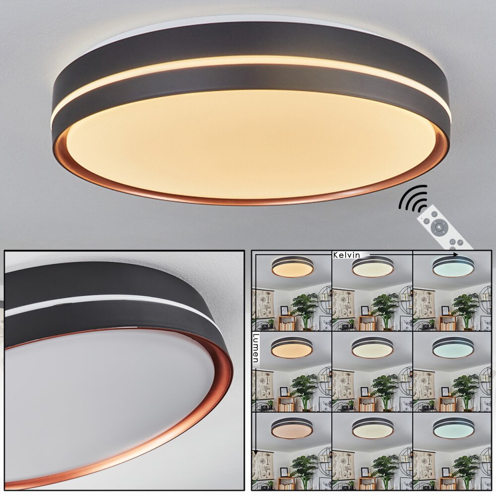Cachalot Taklampa LED Kopparfärg, Svart, 1-ljuskällor, Fjärrkontroll, Färgväxlare main product photo