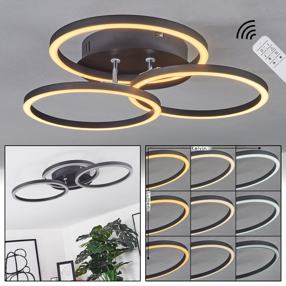 Xena Taklampa LED Svart, 1-ljuskällor, Fjärrkontroll main product photo