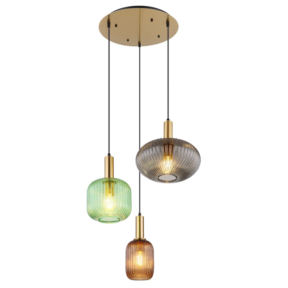 Globo NORMY Pendelbelysning Mässing, 3-ljuskällor main product photo