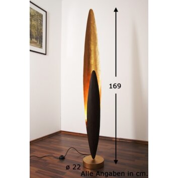 Holländer LINGUA Golvlampa, Golvlampa Guld, Mässing, 1-ljuskällor