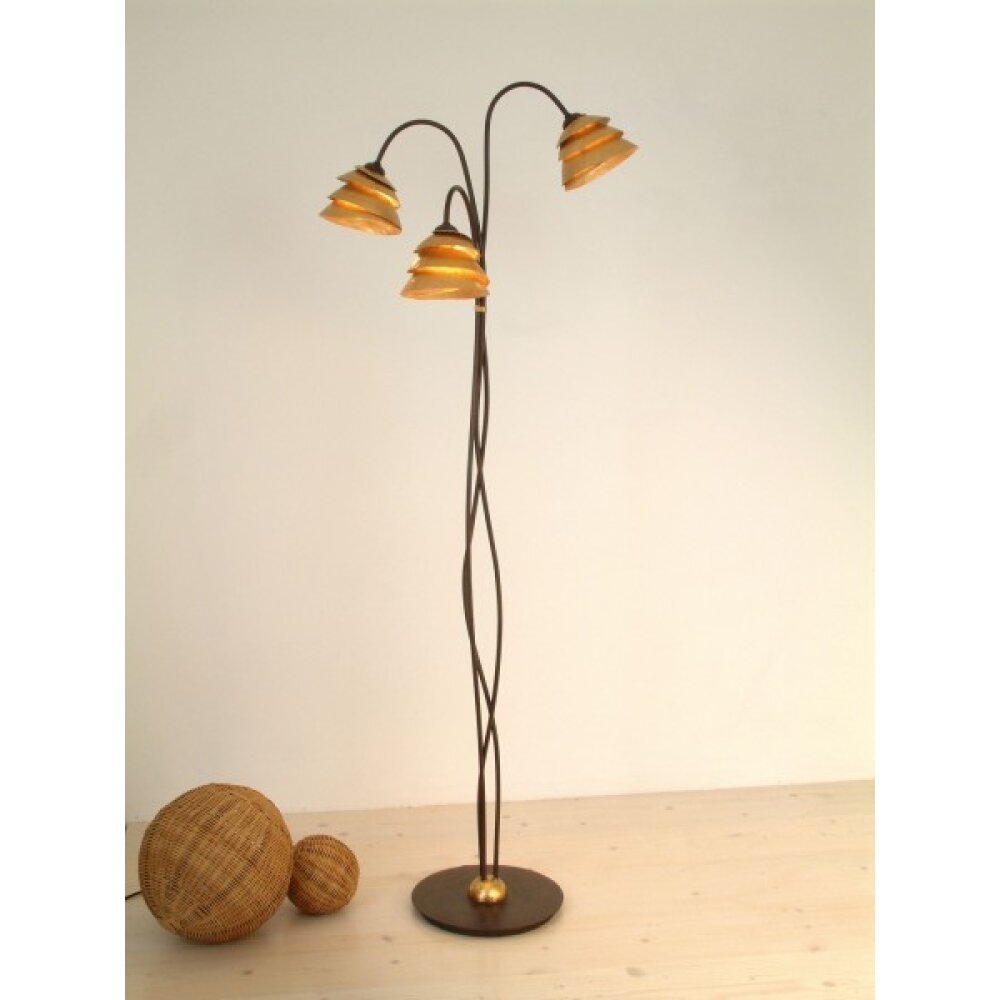 Holländer ONE Golvlampa Brunt, guld, 3-ljuskällor main product photo