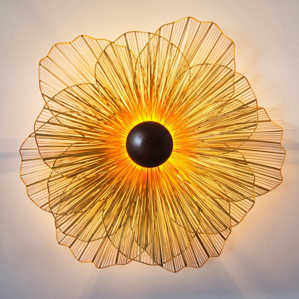 Holländer Tremolo Vägglampa Brun, Guld, Svart, 3-ljuskällor main product photo