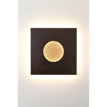 Holländer LUNA Vägglampa LED Brun, Guld, Svart, 1-ljuskällor