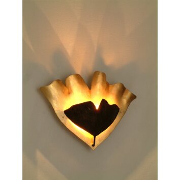 Holländer GINKGO Vägglampa Brun, Guld, 2-ljuskällor Holländer GINKGO Vägglampa Brun, Guld, 2-ljuskällor