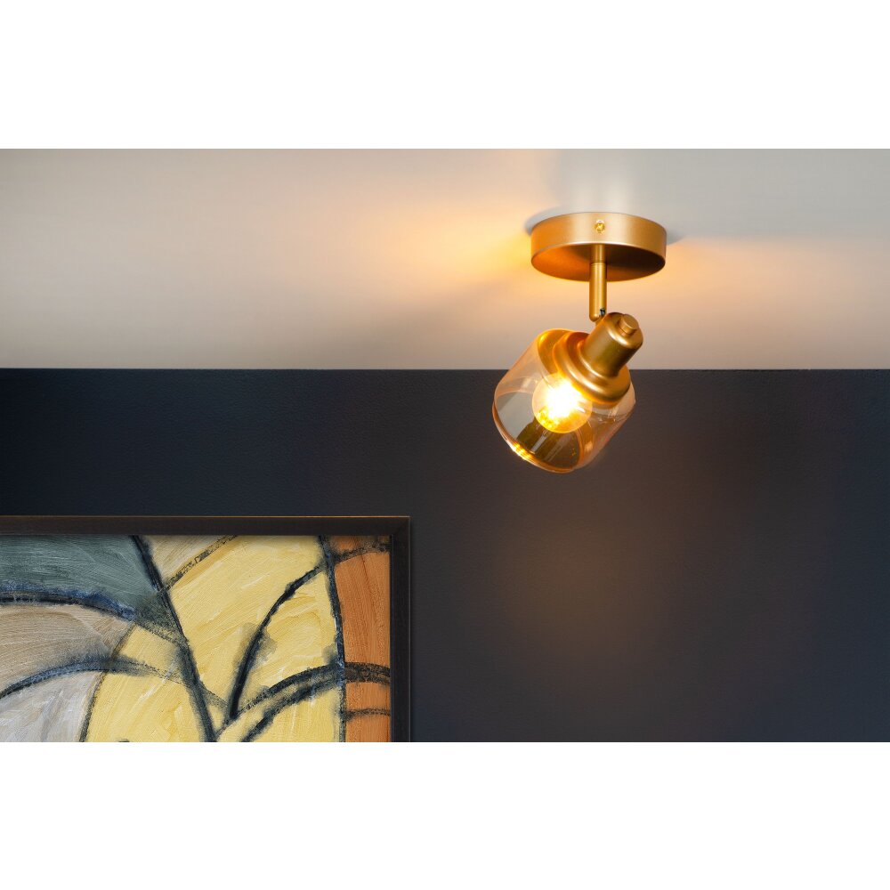 Lucide BJORN Taklampa, Takstrålkastare, Vägglampa, Väggspotlight Guld, Mässing, 1-ljuskällor main product photo