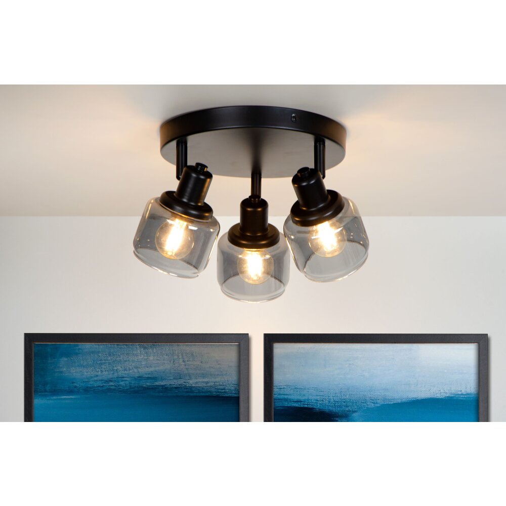Lucide BJORN Taklampa, Takstrålkastare Svart, 3-ljuskällor main product photo