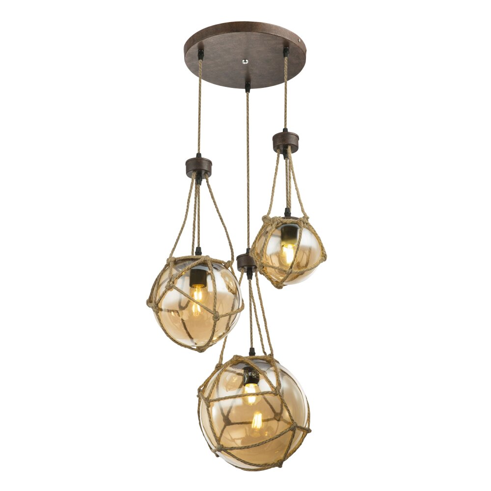 Globo TIKO Pendellampa Naturfärger, Rostfärger, 1-ljuskällor main product photo