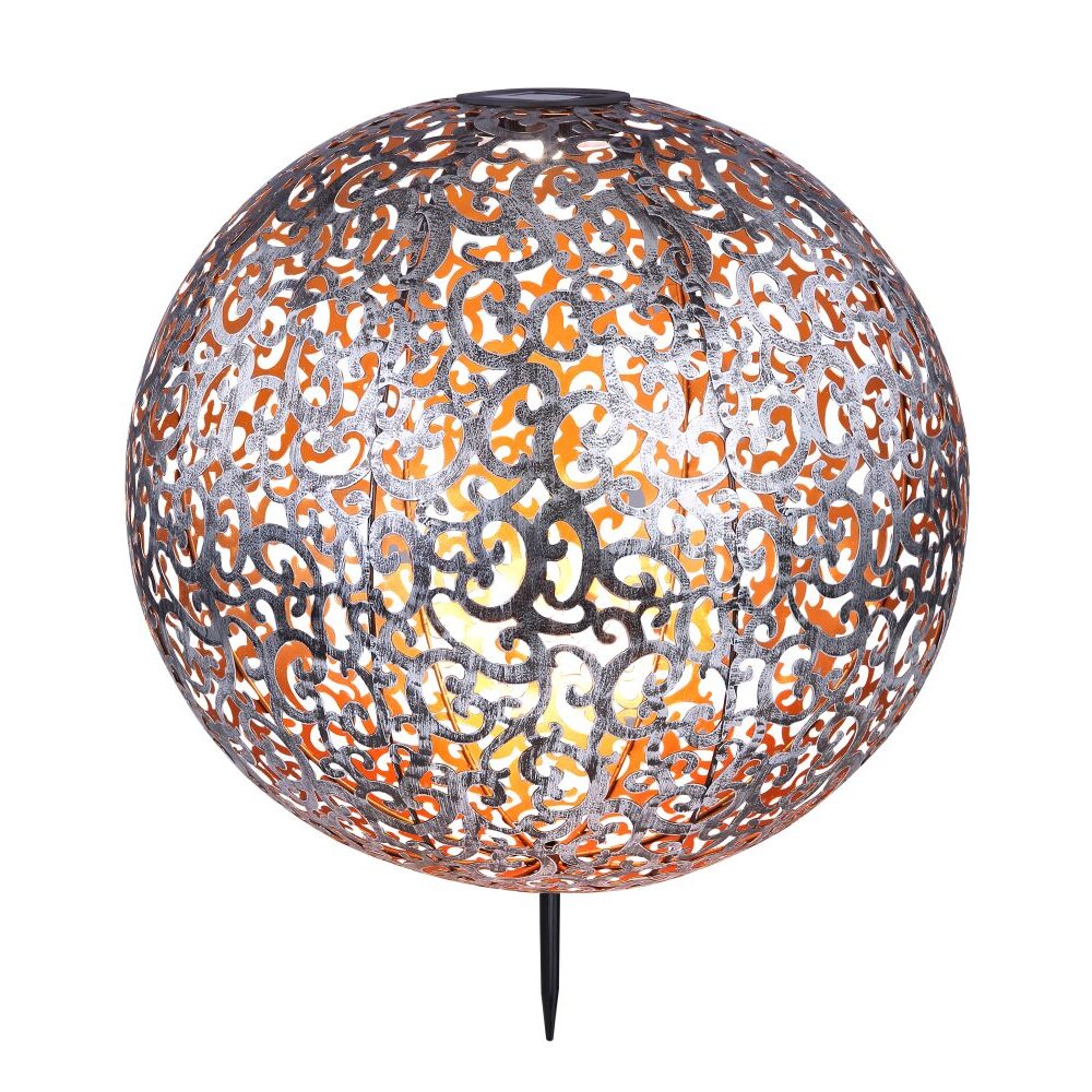Globo SUNI kullampa, Solcellslampa, gångvägslampa LED Silver, 1-ljuskällor main product photo