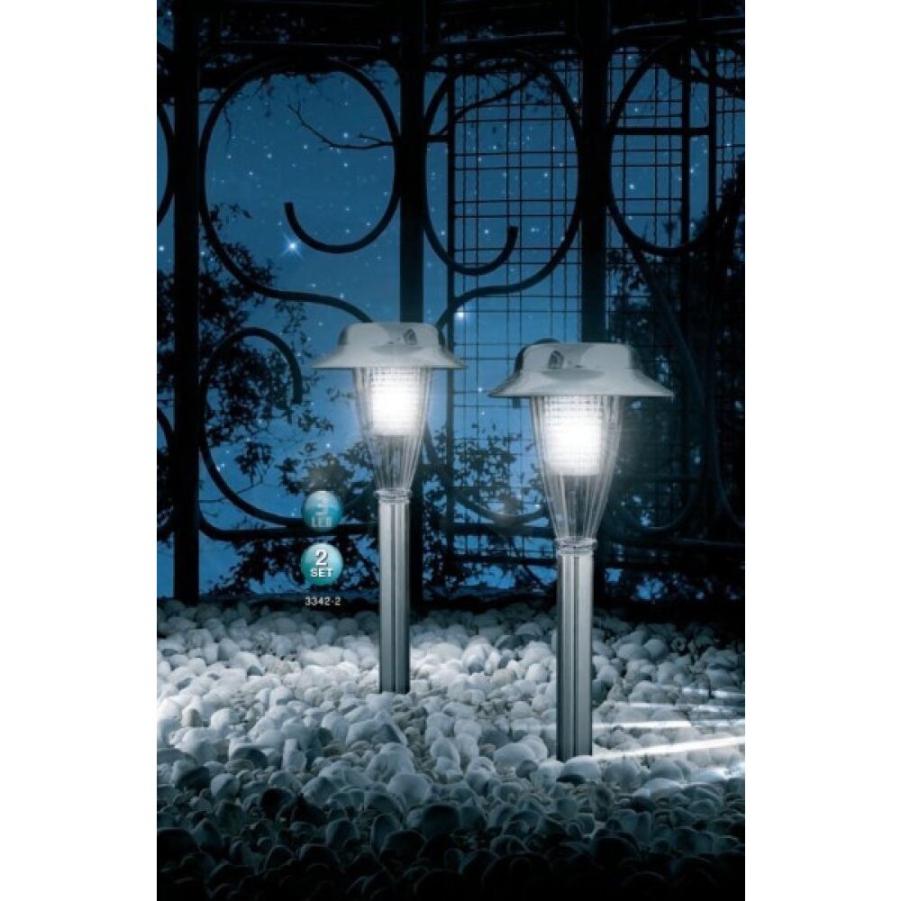Globo 2er dekorativ belysning, Jordspets, Solcellslampa LED Rostfritt stål, 3-ljuskällor main product photo