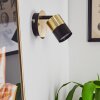 Neftenbach Vägglampa, Väggspotlight Mässing, Svart, 1-ljuskällor