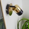 Neftenbach Vägglampa, Väggspotlight Mässing, Svart, 1-ljuskällor
