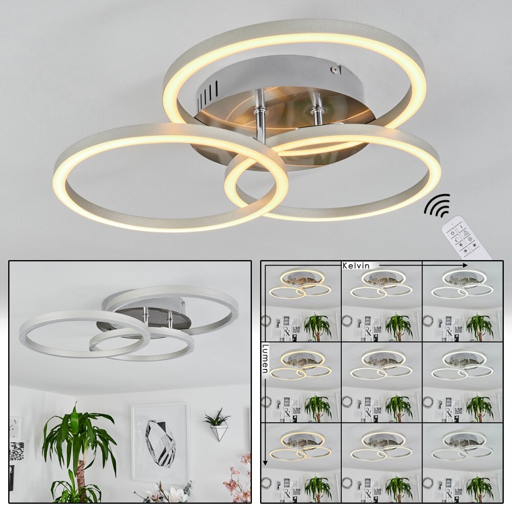 Xena Taklampa LED Nickel matt, 1-ljuskällor, Fjärrkontroll main product photo
