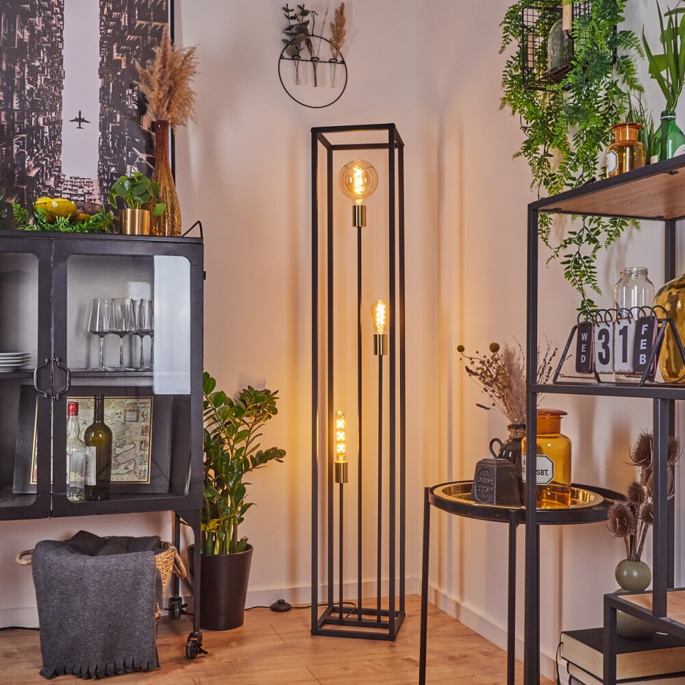 Woden Golvlampa Mässing, Svart, 3-ljuskällor main product photo