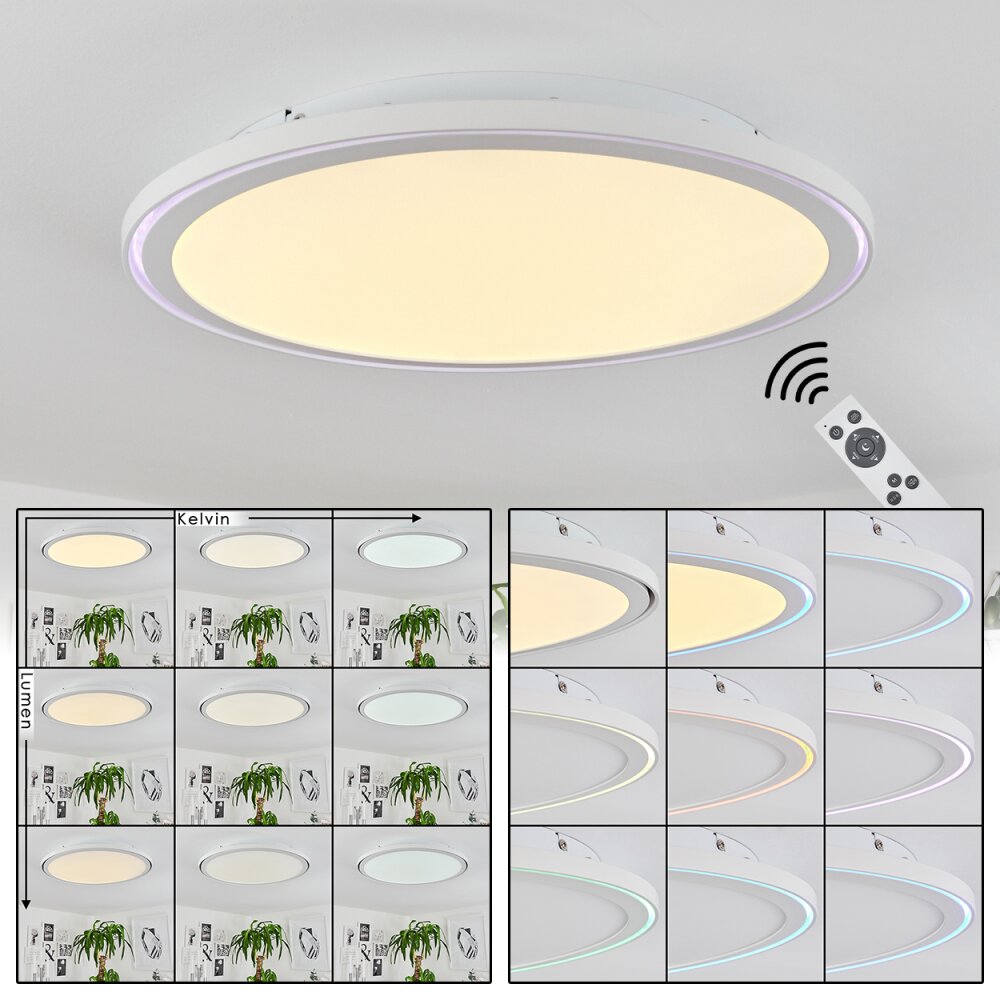 Telsen Taklampa, Panel LED Vit, 2-ljuskällor, Fjärrkontroll, Färgväxlare main product photo