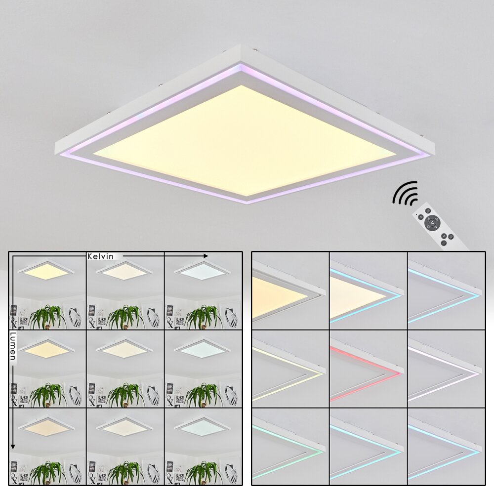 Telsen Taklampa, Panel LED Vit, 2-ljuskällor, Fjärrkontroll, Färgväxlare main product photo