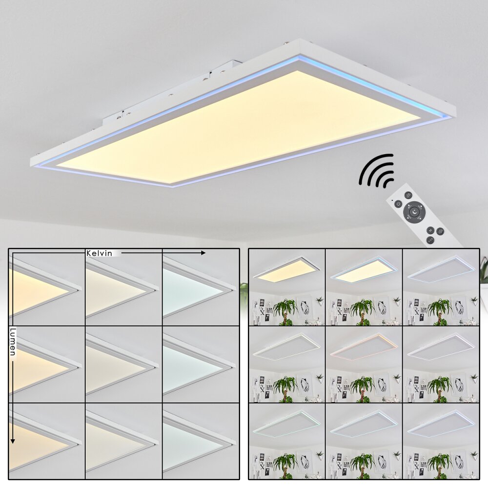 Telsen Taklampa, Panel LED Vit, 2-ljuskällor, Fjärrkontroll, Färgväxlare main product photo