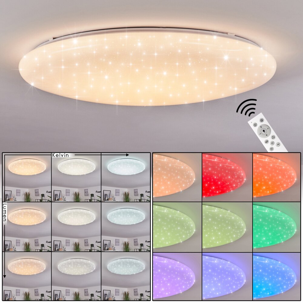 Mixta Taklampa, Panel LED Vit, 1-ljuskällor, Fjärrkontroll, Färgväxlare main product photo