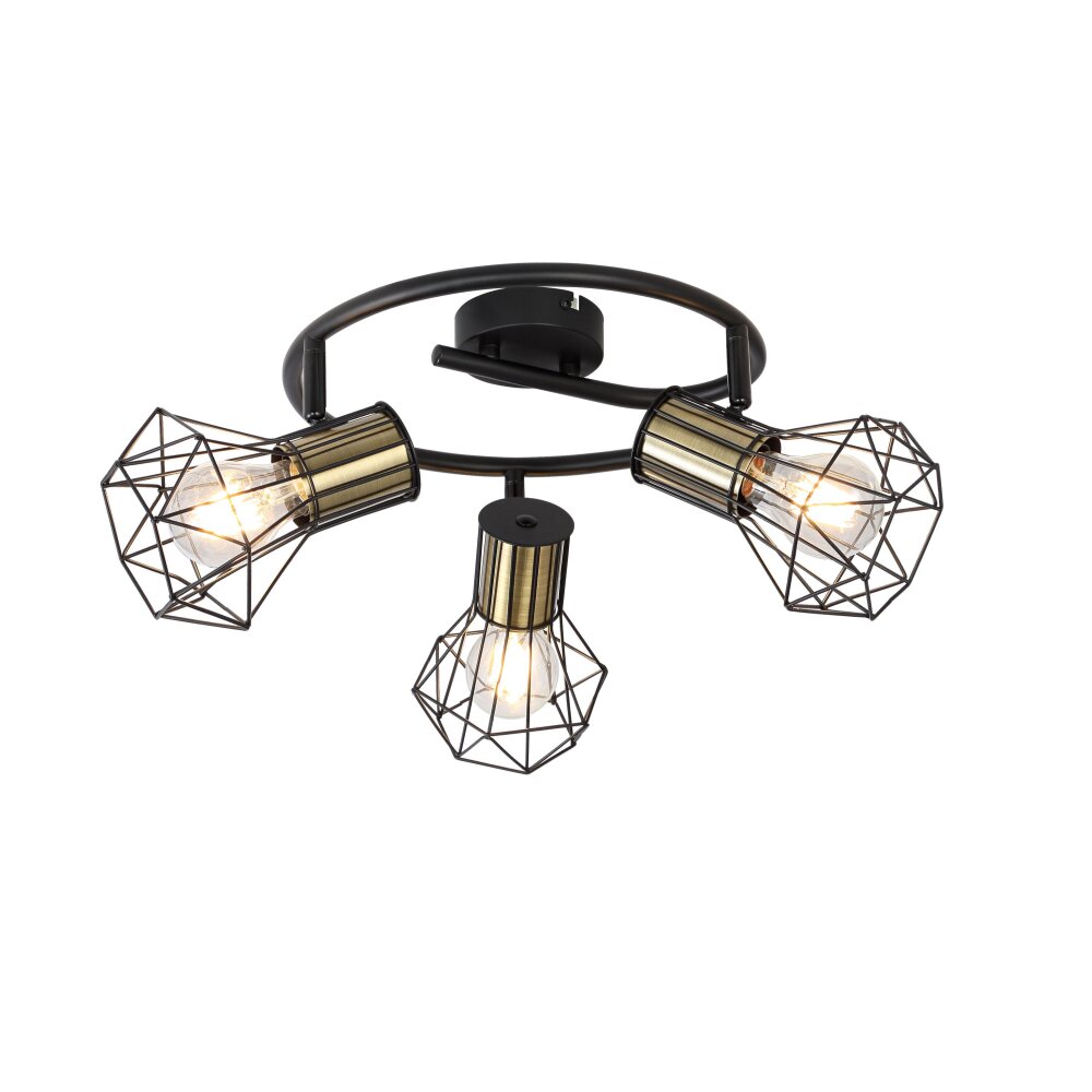 Globo PRISKA Taklampa, Takstrålkastare Svart, 3-ljuskällor main product photo