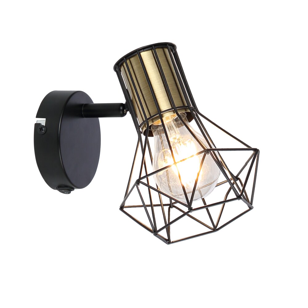 Globo PRISKA Vägglampa, Väggspotlight Svart, 1-ljuskällor main product photo