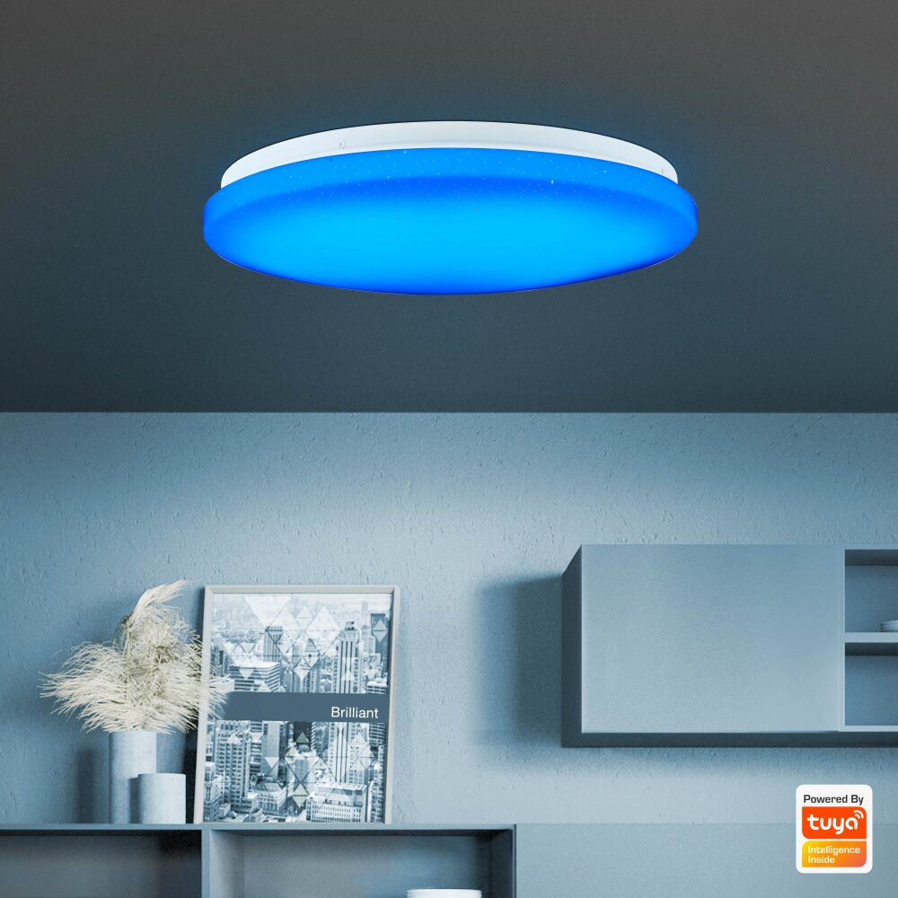 Brilliant Heddy Taklampa LED Vit, 1-ljuskällor, Fjärrkontroll, Färgväxlare main product photo