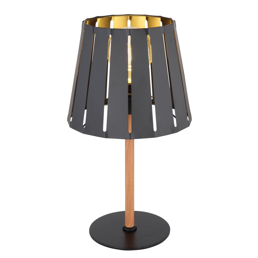 Globo LUNA Bordslampa träoptik, Svart, 1-ljuskällor main product photo