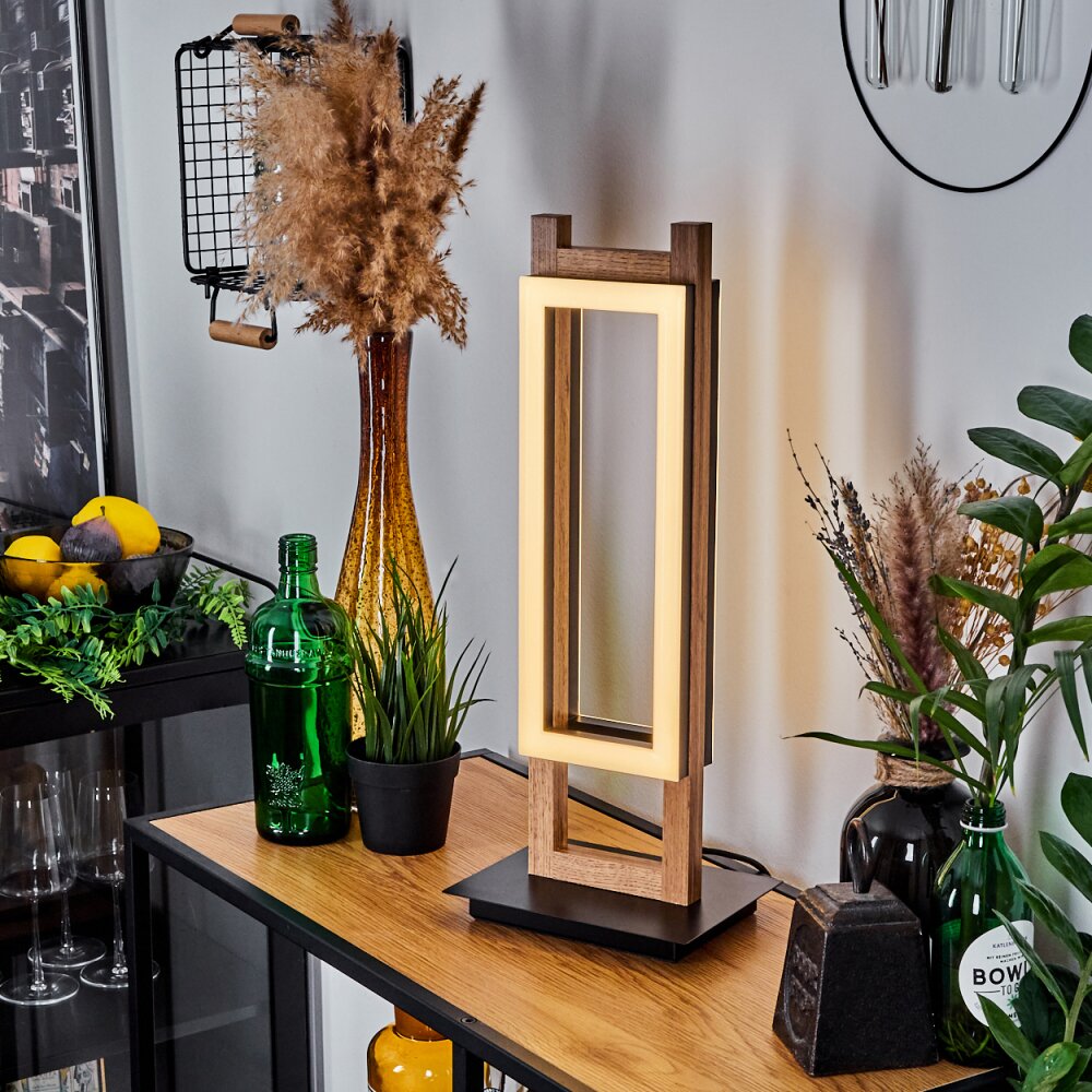 Ayajasco Bordslampa LED träoptik, Svart, 1-ljuskällor main product photo