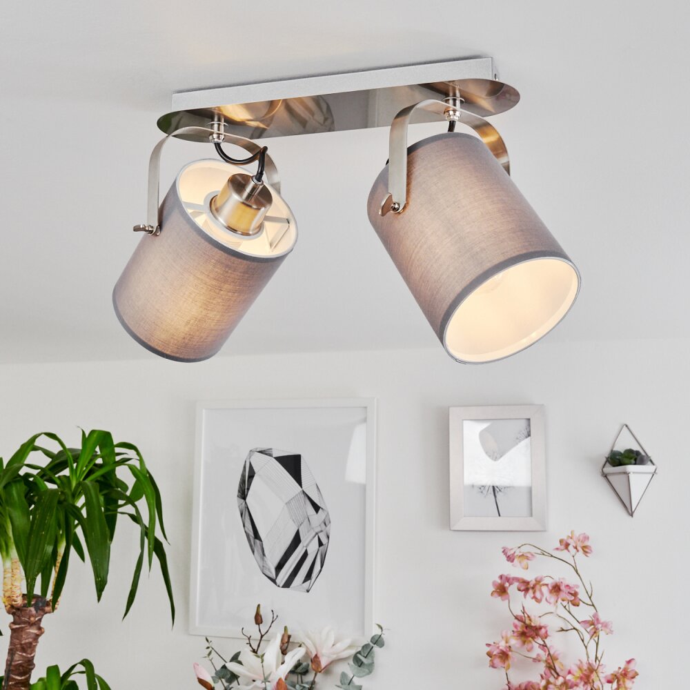 Puelches Taklampa, Takstrålkastare Nickel matt, 2-ljuskällor main product photo