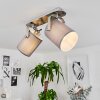 Puelches Taklampa, Takstrålkastare Nickel matt, 2-ljuskällor