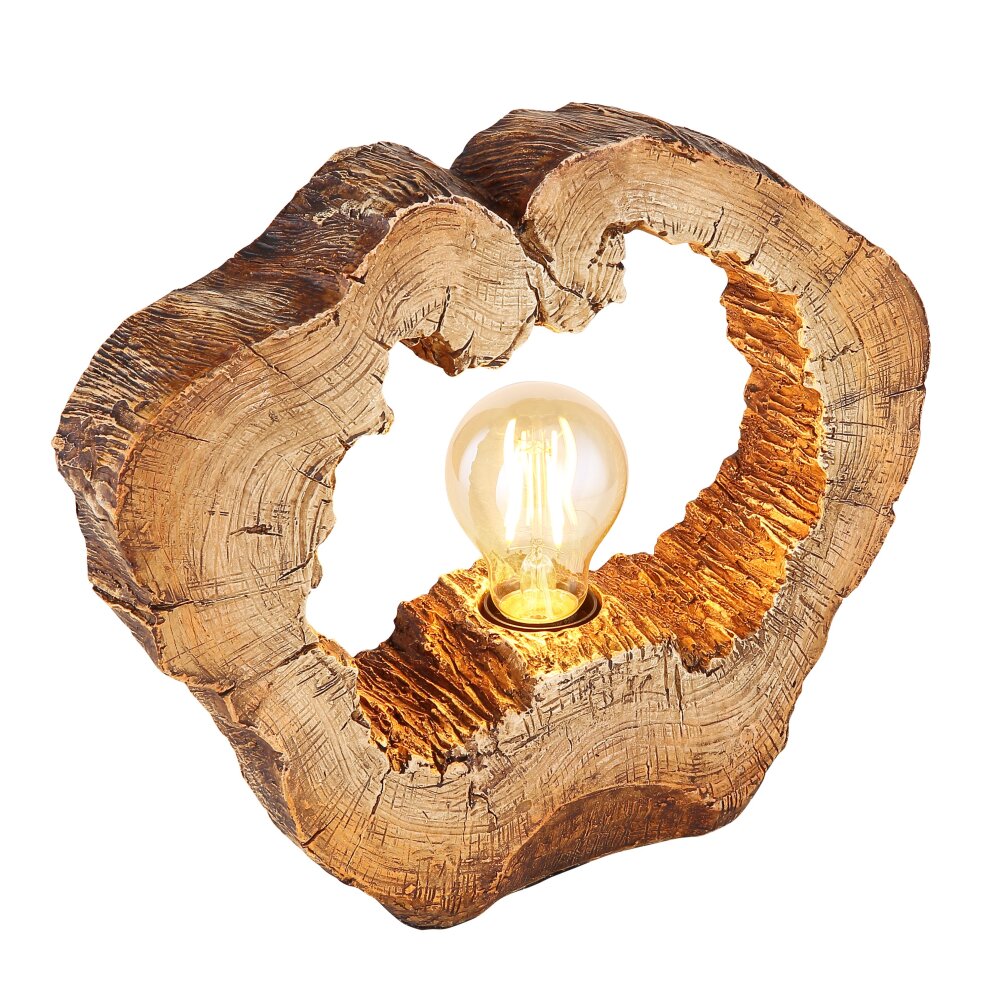 Globo VINZENZ Bordslampa Brun, träoptik, 1-ljuskällor main product photo