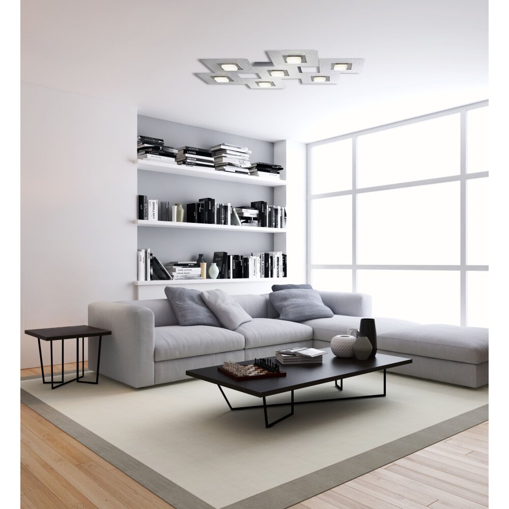Grossmann KARREE Taklampa LED Aluminium, Champagne, 7-ljuskällor main product photo