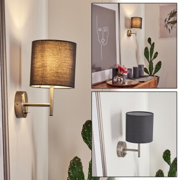 Tise Vägglampa, Läslampa Antracit, Vit, 1-ljuskällor