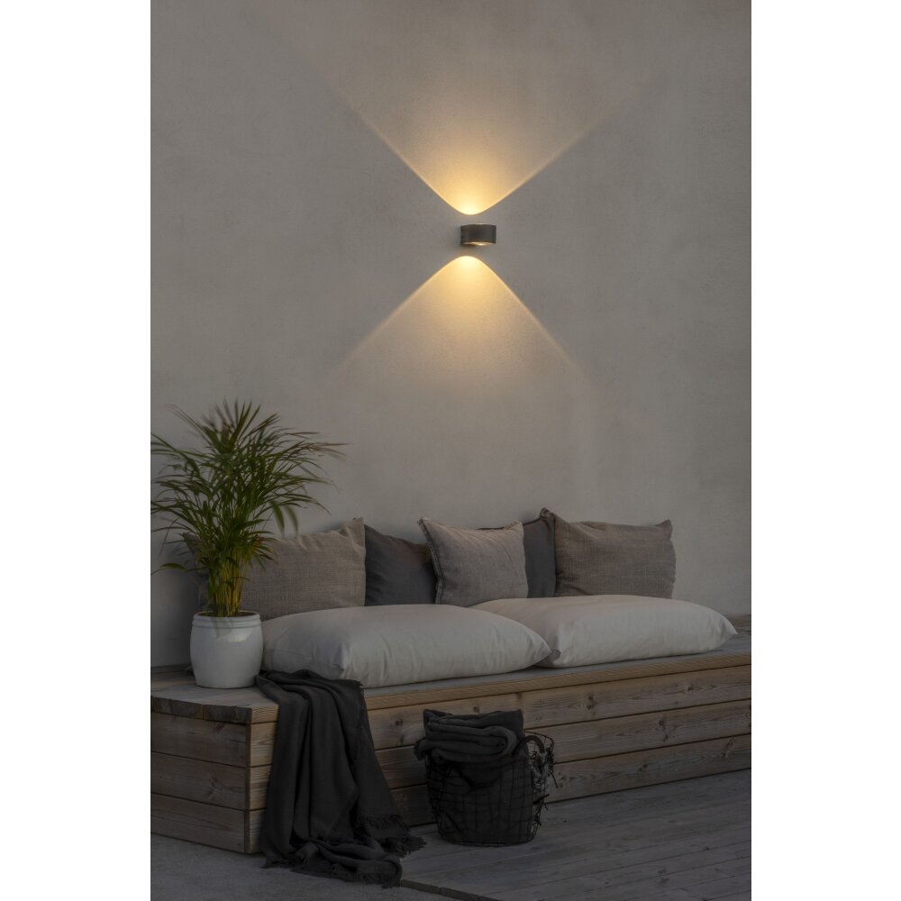 Konstsmide Lampor Gela vägglampa utomhus LED Antracit, 2-ljuskällor main product photo
