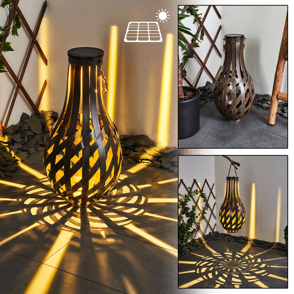 Soulé dekorativ belysning, lykta, Solcellslampa, Bordslampa LED Brun, 1-ljuskällor main product photo