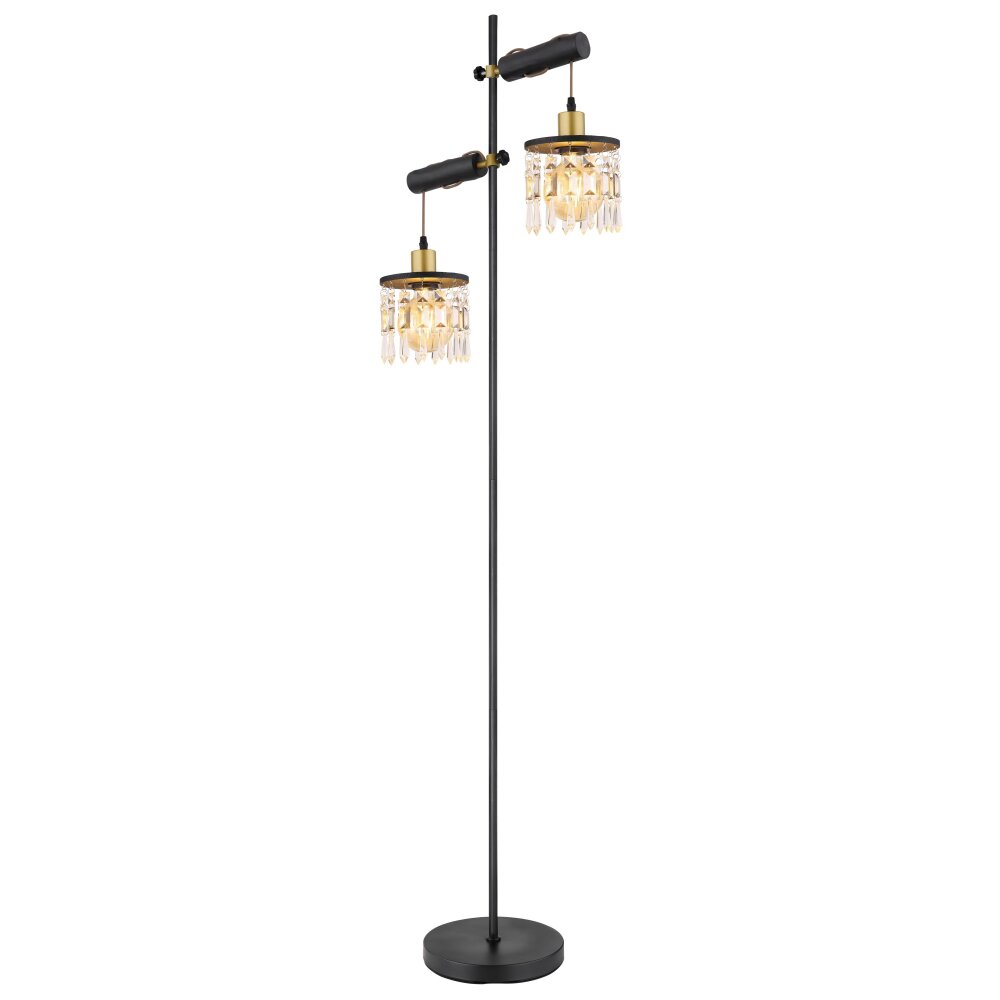Globo COMMA Golvlampa Mässing, Svart, 2-ljuskällor main product photo