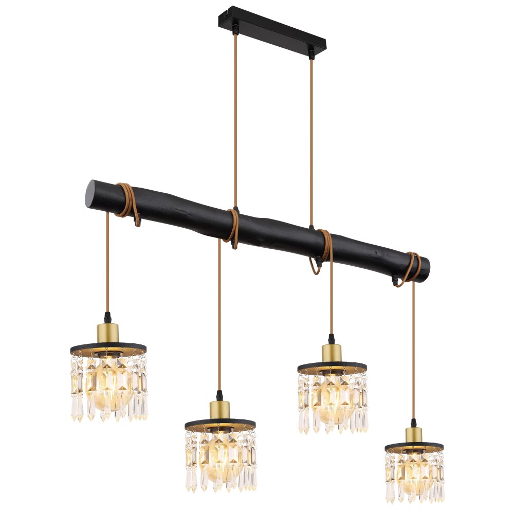 Globo COMMA Pendelbelysning Mässing, Rökfärger, Svart, 4-ljuskällor main product photo