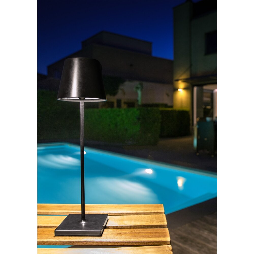 Lucide JUSTIN Bordslampa utomhus LED Svart, 1-ljuskällor main product photo