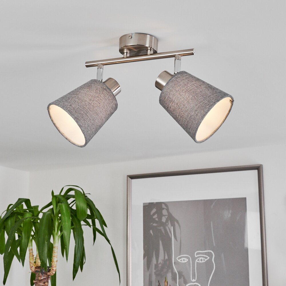 Peralonso Taklampa, Takstrålkastare Nickel matt, 2-ljuskällor main product photo