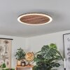 Rocha Taklampa, Panel LED Brun, träoptik, Svart, 1-ljuskällor