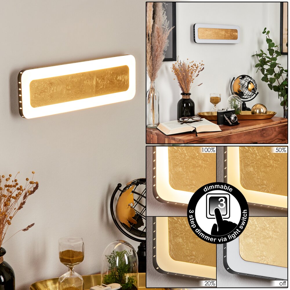 Guacacallo Vägglampa LED Guld, Svart, Vit, 1-ljuskällor main product photo