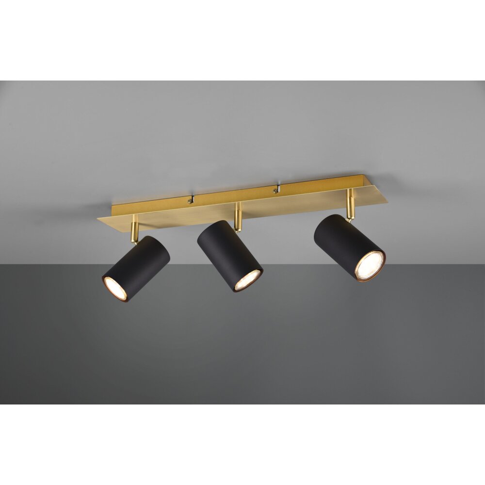 Trio Lampor Marley Taklampa, Takstrålkastare Svart-guld, 3-ljuskällor main product photo